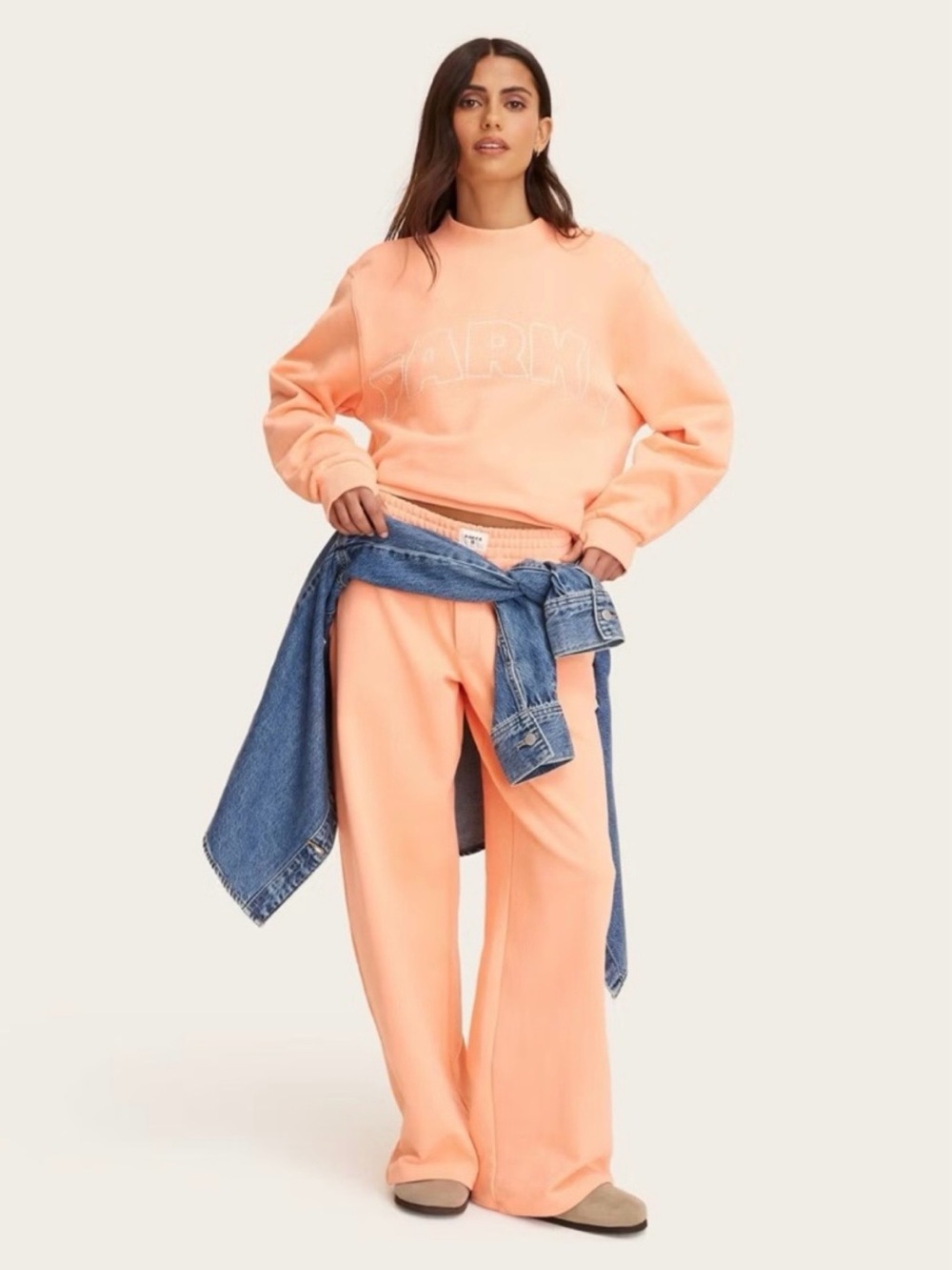 🎯🧡NWT! Peach Orange Mockneck Pullover Sweatshirt PARKE x TARGET - Size L/XL - Picture 5 of 9